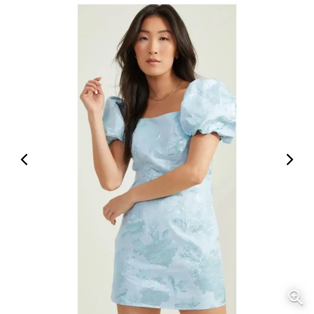 Altard State Blue Puff Sleeve Dress
